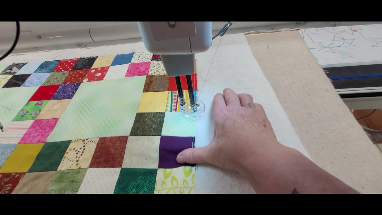 Basting the Quilt Sides